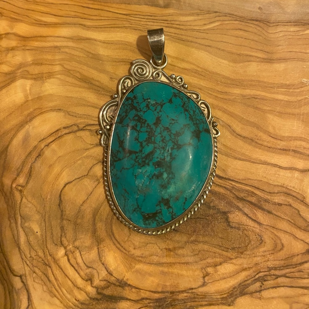 Turquoise & Sterling Pendant 925